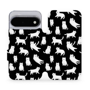 Flip pouzdro na mobil Google Pixel 11 - Mobiwear V163S, bílé kočičky
