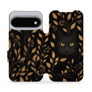 Flip pouzdro na mobil Google Pixel 11 - Mobiwear V164S, černá kočka