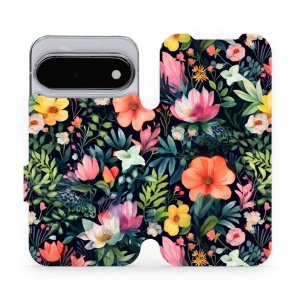 Flip pouzdro na mobil Google Pixel 11 - Mobiwear VP48S, pestré kvítky