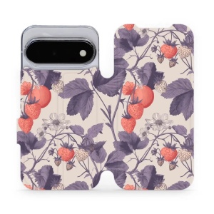 Flip pouzdro na mobil Google Pixel 11 - Mobiwear VB01S, jahodový herbář