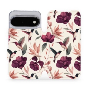 Flip pouzdro na mobil Google Pixel 11 - Mobiwear VB07S, kolibříci v květinách