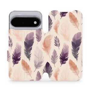 Flip pouzdro na mobil Google Pixel 11 - Mobiwear VB08S, akvarelová pírka