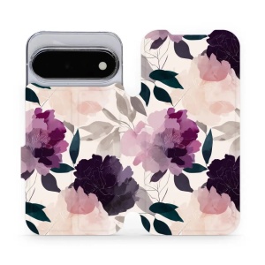 Flip pouzdro na mobil Google Pixel 11 - Mobiwear VB21S, akvarelové pivoňky