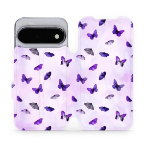 Flip pouzdro na mobil Google Pixel 11 - Mobiwear VP76S, fialoví motýlci