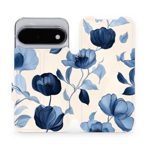 Flip pouzdro na mobil Google Pixel 11 - Mobiwear VP73S, modrá krása květů