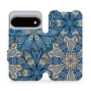 Flip pouzdro na mobil Google Pixel 11 - Mobiwear V108P, modré mandala květy