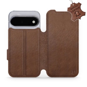 Kožené flip pouzdro na mobil Google Pixel 11 - Mobiwear - hnědé