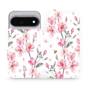 Flip pouzdro na mobil Google Pixel 11 Pro - Mobiwear M124S, růžové květy