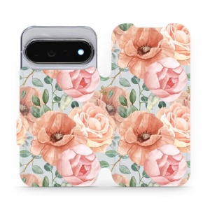 Flip pouzdro na mobil Google Pixel 11 Pro - Mobiwear MP02S, pastelové květy
