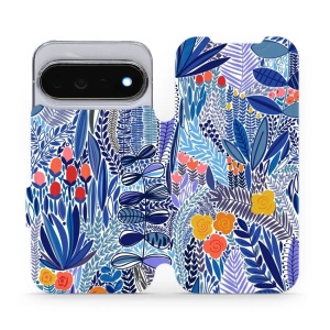 Flip pouzdro na mobil Google Pixel 11 Pro - Mobiwear MP03P, modrá květena
