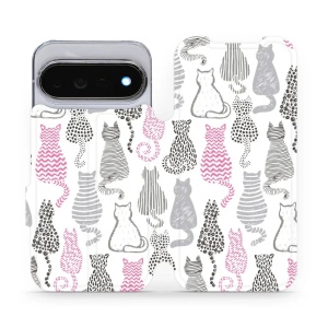 Flip pouzdro na mobil Google Pixel 11 Pro - Mobiwear MX01S, kočičí zádíčka