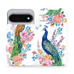 Flip pouzdro na mobil Google Pixel 11 Pro - Mobiwear MX08S, pávi