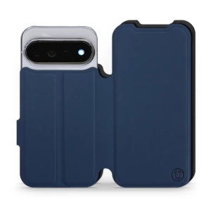 Flip pouzdro Mobiwear Semiš na mobil Google Pixel 11 Pro - modré & černé