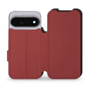Flip pouzdro Mobiwear Semiš na mobil Google Pixel 11 Pro - cihlové & černé