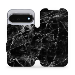 Flip pouzdro na mobil Google Pixel 11 Pro - Mobiwear V056P, černý mramor