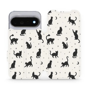 Flip pouzdro na mobil Google Pixel 11 Pro - Mobiwear V162S, noční kočičky