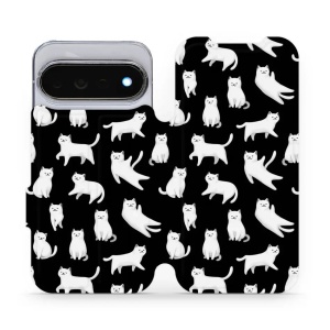 Flip pouzdro na mobil Google Pixel 11 Pro - Mobiwear V163S, bílé kočičky