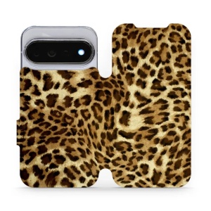 Flip pouzdro na mobil Google Pixel 11 Pro - Mobiwear VA33P, leopardí vzor