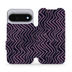Flip pouzdro na mobil Google Pixel 11 Pro - Mobiwear VA55S, fialové klikyháky