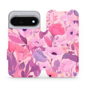 Flip pouzdro na mobil Google Pixel 11 Pro - Mobiwear VP74S, růžové květy snů