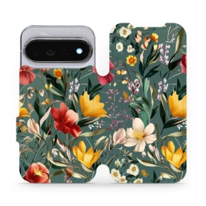 Flip pouzdro na mobil Google Pixel 11 Pro - Mobiwear VP71S, na zelené louce