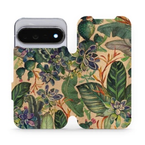 Flip pouzdro na mobil Google Pixel 11 Pro - Mobiwear VP05S, sukulenty