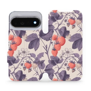 Flip pouzdro na mobil Google Pixel 11 Pro - Mobiwear VB01S, jahodový herbář