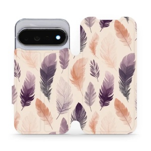 Flip pouzdro na mobil Google Pixel 11 Pro - Mobiwear VB08S, akvarelová pírka