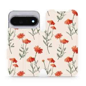 Flip pouzdro na mobil Google Pixel 11 Pro - Mobiwear VB13S, větvičky heřmánku