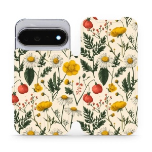Flip pouzdro na mobil Google Pixel 11 Pro - Mobiwear VB14S, heřmánky a pryskyřníky