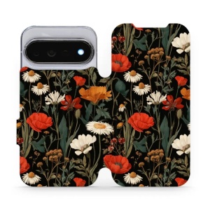 Flip pouzdro na mobil Google Pixel 11 Pro - Mobiwear VB15S, máky na černém
