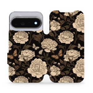 Flip pouzdro na mobil Google Pixel 11 Pro - Mobiwear VB16S, pivoňky a motýli