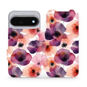 Flip pouzdro na mobil Google Pixel 11 Pro - Mobiwear VB20S, akvarelové máky