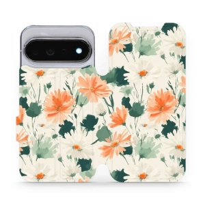 Flip pouzdro na mobil Google Pixel 11 Pro - Mobiwear VB22S, akvarelové sedmikrásky