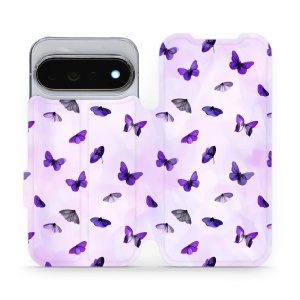 Flip pouzdro na mobil Google Pixel 11 Pro - Mobiwear VP76S, fialoví motýlci