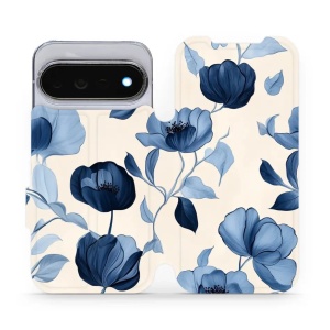 Flip pouzdro na mobil Google Pixel 11 Pro - Mobiwear VP73S, modrá krása květů