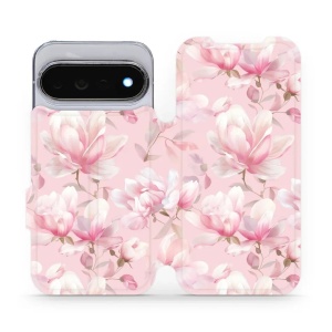 Flip pouzdro na mobil Google Pixel 11 Pro - Mobiwear VB18S, magnolie v pudrově růžové