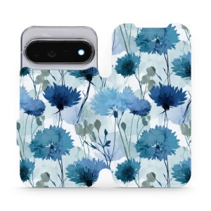 Flip pouzdro na mobil Google Pixel 11 Pro - Mobiwear VB23S, akvarelové chrpy
