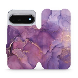 Flip pouzdro na mobil Google Pixel 11 Pro - Mobiwear VP20S, fialový mramor