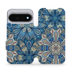 Flip pouzdro na mobil Google Pixel 11 Pro - Mobiwear V108P, modré mandala květy