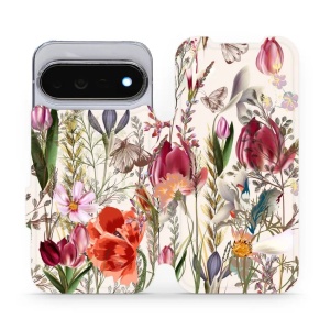 Flip pouzdro na mobil Google Pixel 11 Pro - Mobiwear MP01S, rozkvetlá louka