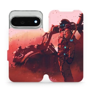 Flip pouzdro na mobil Google Pixel 11 Pro XL - Mobiwear MA09S, průzkumník s červeným vozítkem
