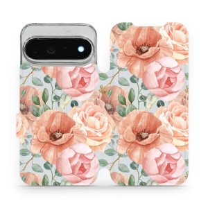 Flip pouzdro na mobil Google Pixel 11 Pro XL - Mobiwear MP02S, pastelové květy