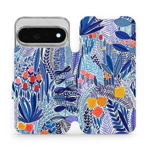 Flip pouzdro na mobil Google Pixel 11 Pro XL - Mobiwear MP03P, modrá květena
