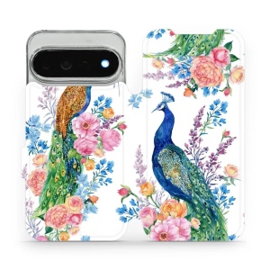 Flip pouzdro na mobil Google Pixel 11 Pro XL - Mobiwear MX08S, pávi