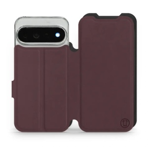 Flip pouzdro Mobiwear Semiš na mobil Google Pixel 11 Pro XL - bordové & černé
