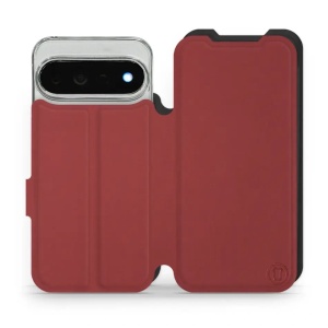 Flip pouzdro Mobiwear Semiš na mobil Google Pixel 11 Pro XL - cihlové & černé