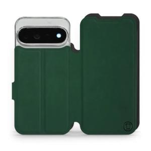 Flip pouzdro Mobiwear Semiš na mobil Google Pixel 11 Pro XL - zelené & černé