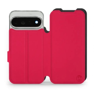 Flip pouzdro Mobiwear Semiš na mobil Google Pixel 11 Pro XL - rudé & černé