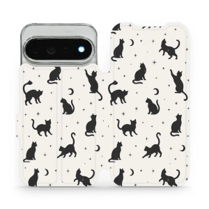 Flip pouzdro na mobil Google Pixel 11 Pro XL - Mobiwear V162S, noční kočičky